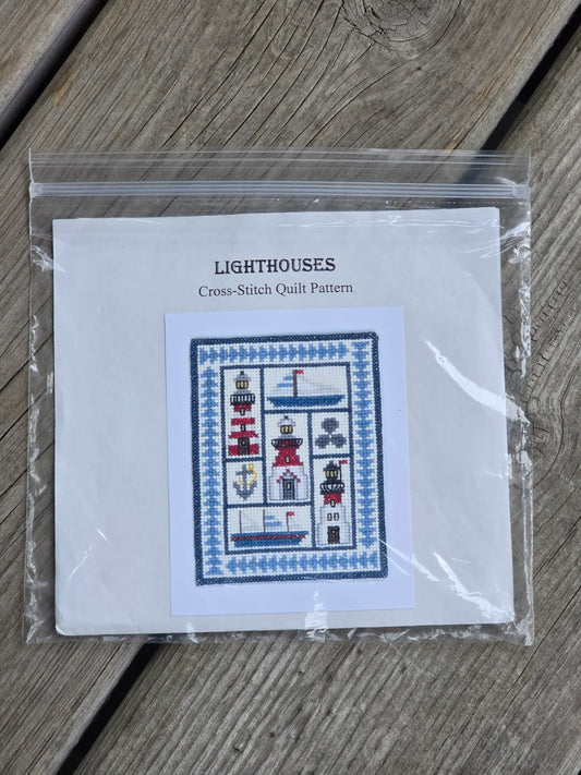 Wee Darlings - Lighthouses Cross-Stitch Quilt Pattern - Cross Stitch Kit
