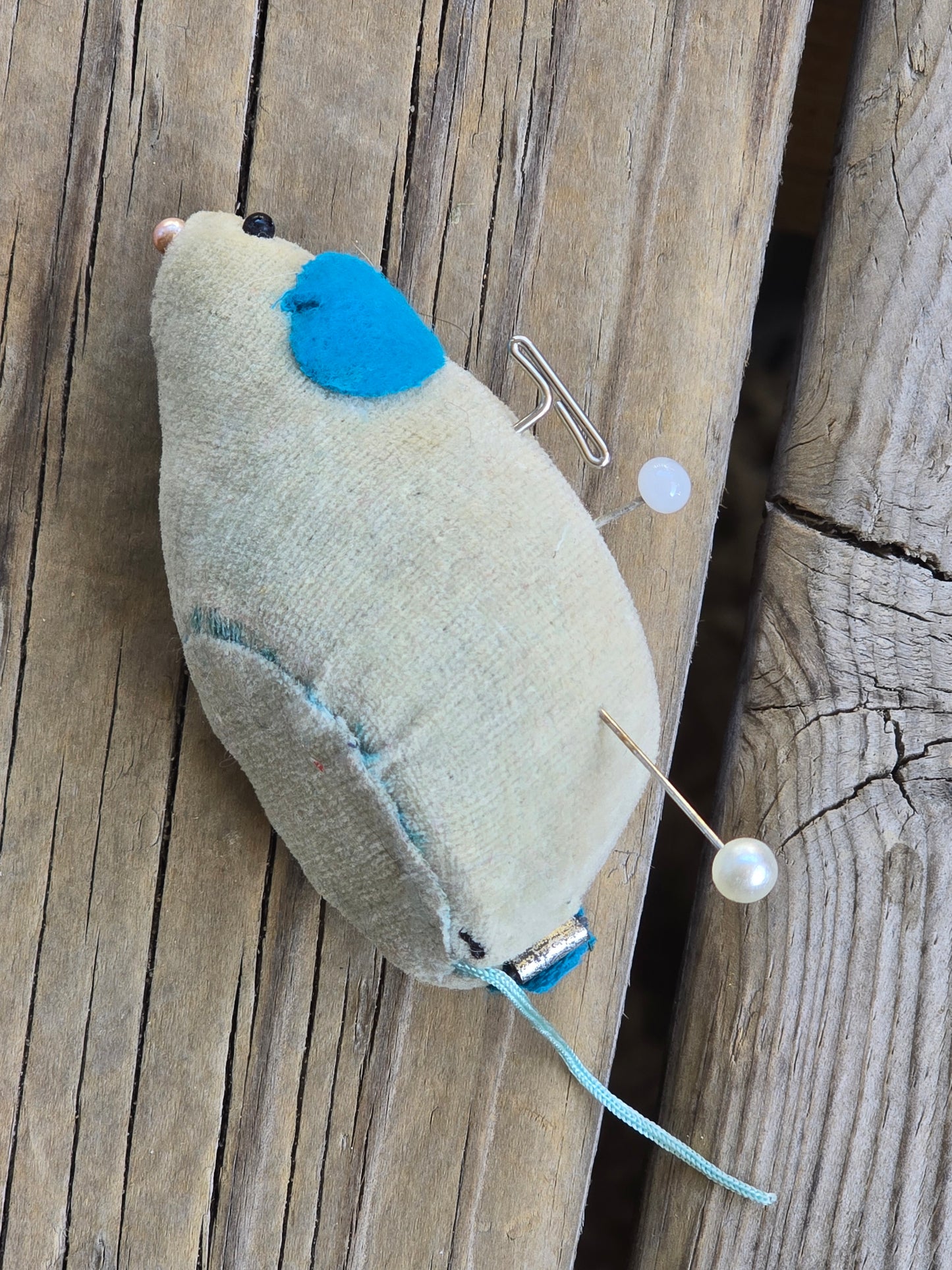 Vintage Mouse Pincushion with Tape Measure