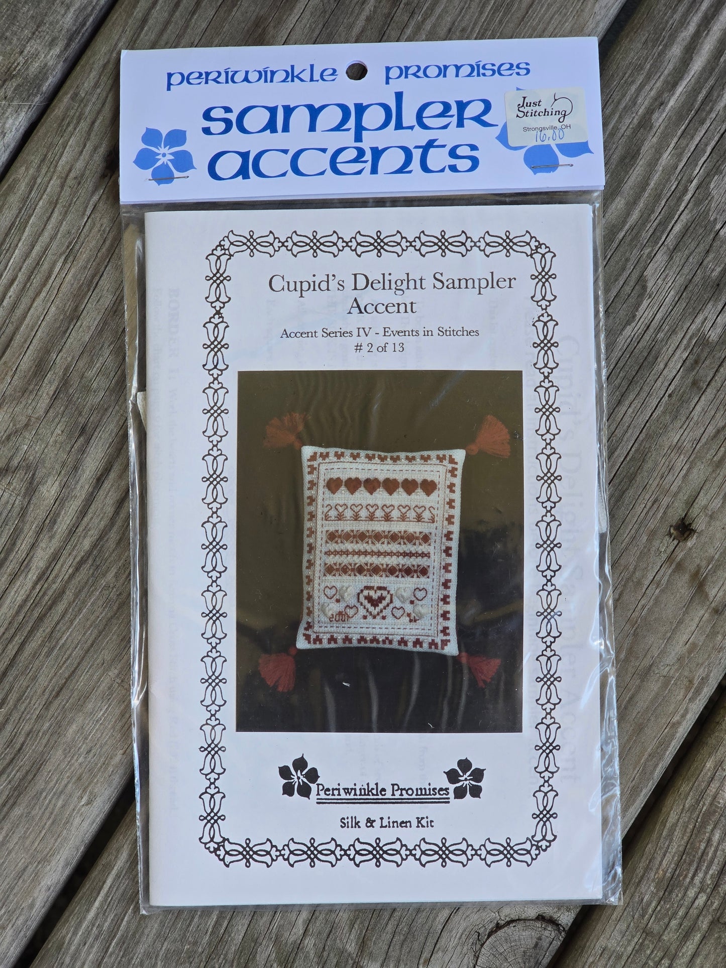 Periwinkle Promises - Cupid's Delight Sampler Accent - Sampler Accents - Cross Stitch Kit