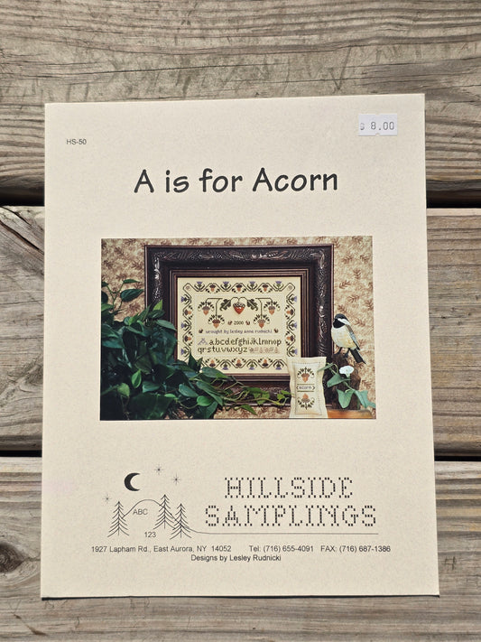 Hillside Samplings - A is for Acorn - Cross Stitch Pattern