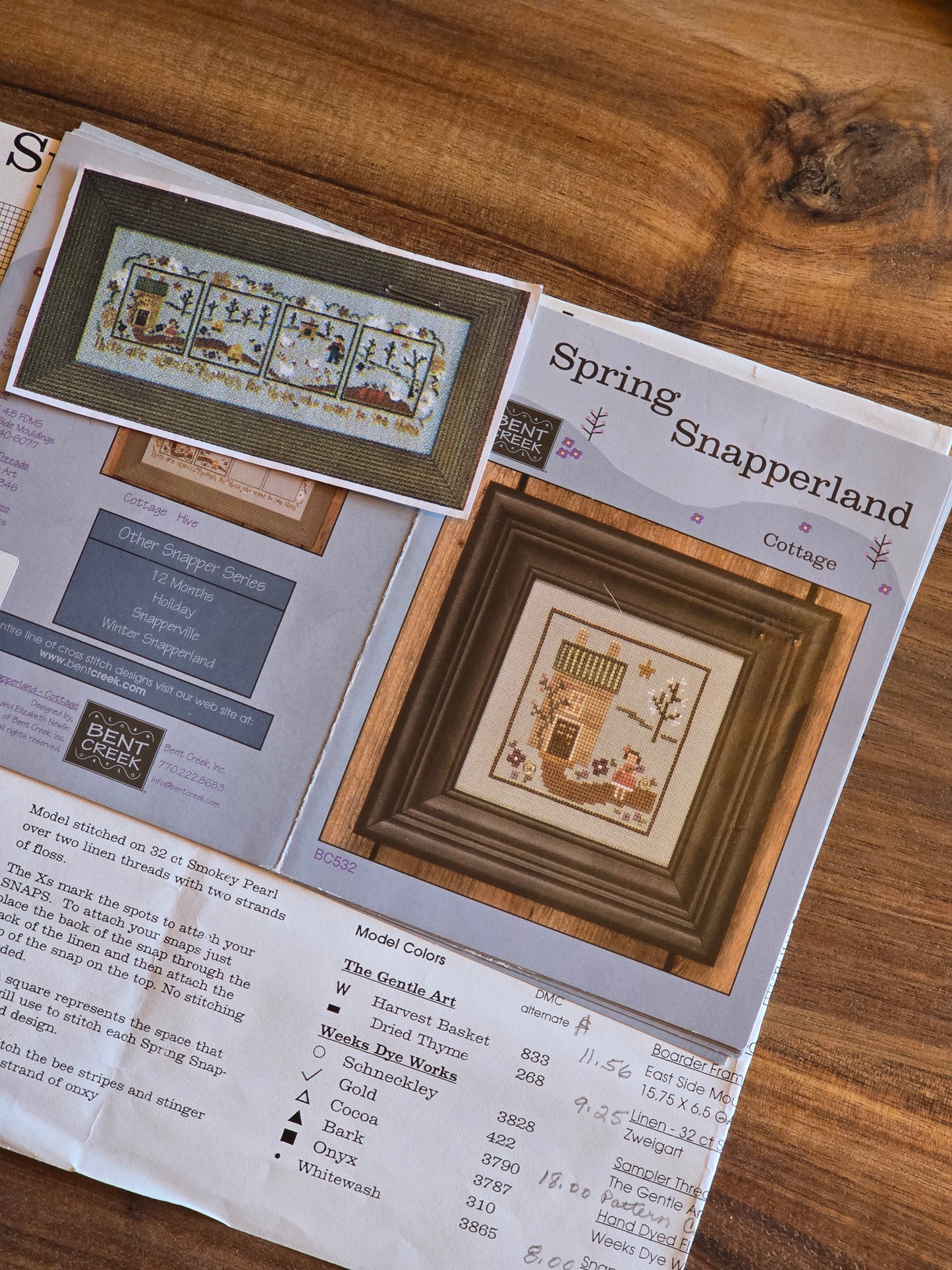 Bent Creek - Spring Snapperland - Cottage, Hive, Coop, Hutch - Cross Stitch Pattern