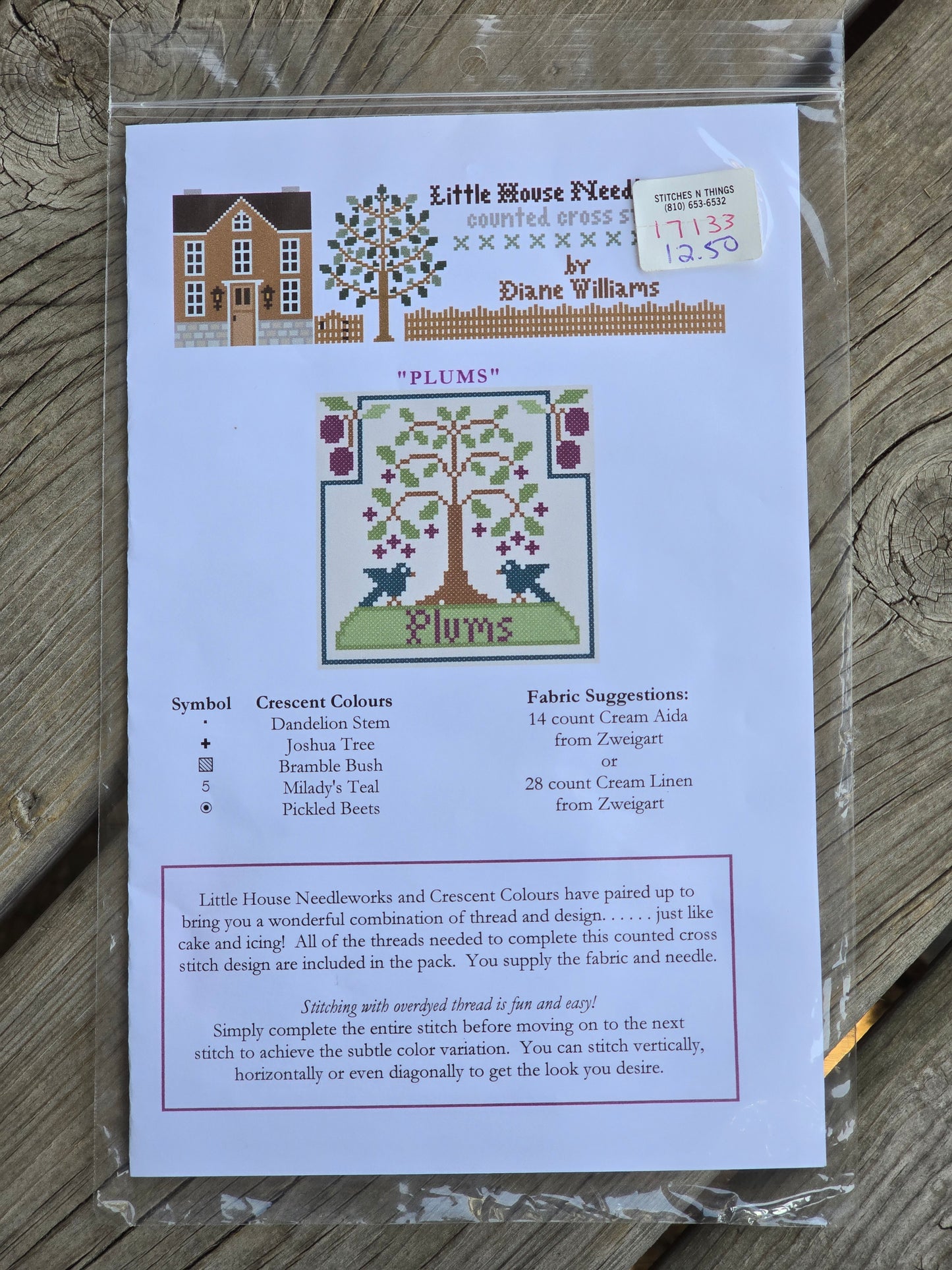 Little House Needleworks - Plums - Cross Stitch Pattern