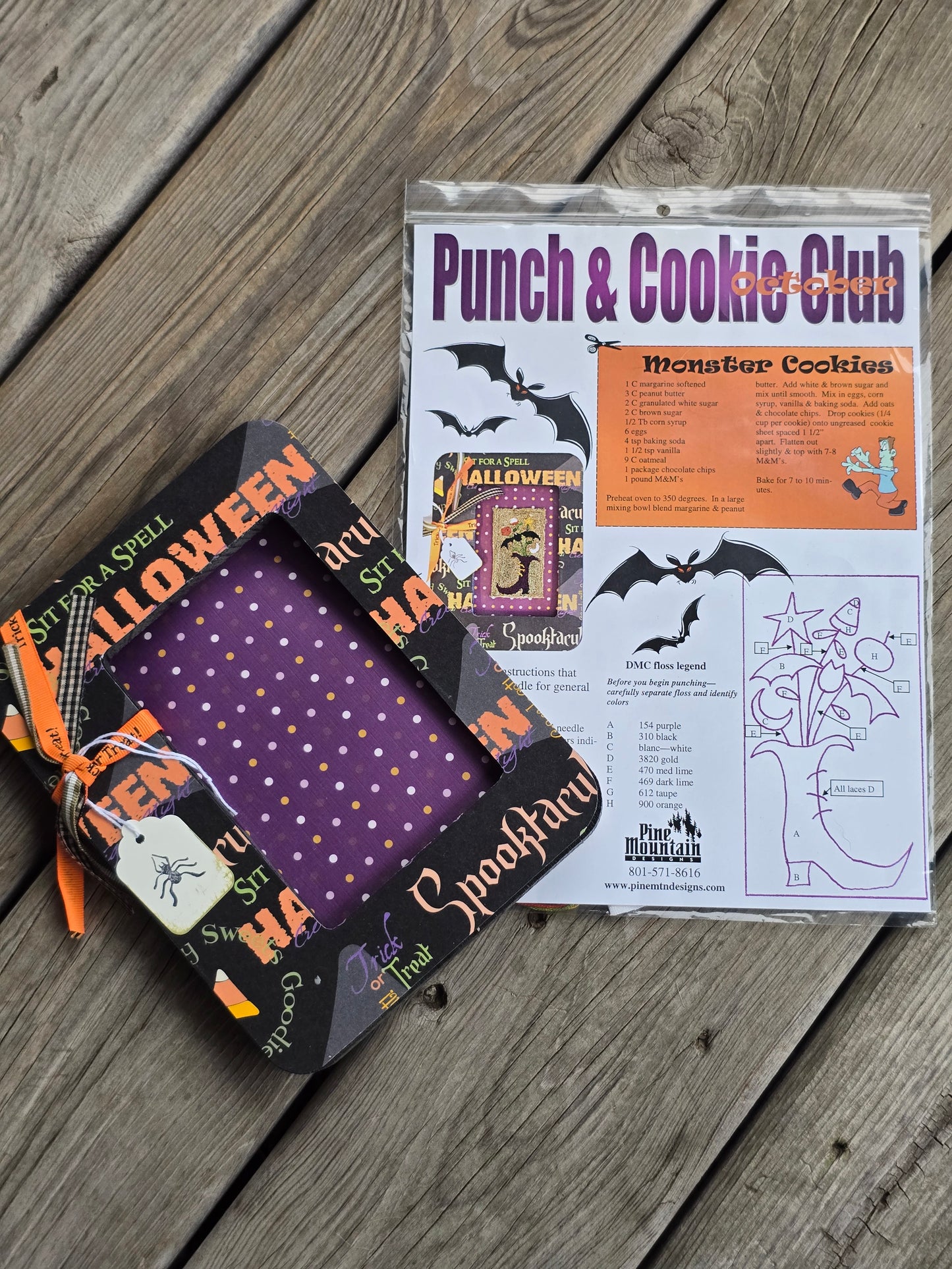 Pine Mountain Designs - Punch & Cookie Club - October - Witches Boot - Punch Needle Kit