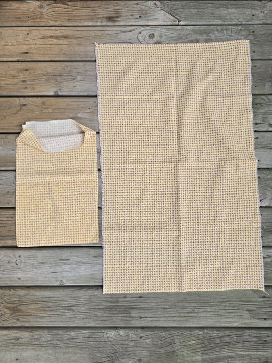 Vintage Linens - Floral Feed Sack Pair