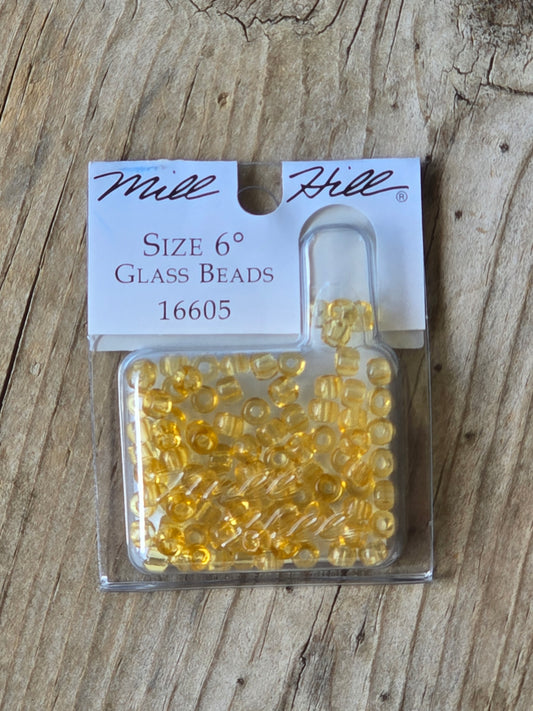 Mill Hill - Glass Pony Beads - Size 6 -#16605 - Golden Amber