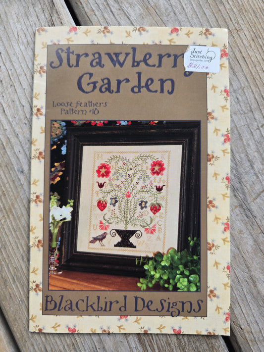 Blackbird Designs - Strawberry Garden - Loose Feathers Pattern #18 - Cross Stitch Pattern