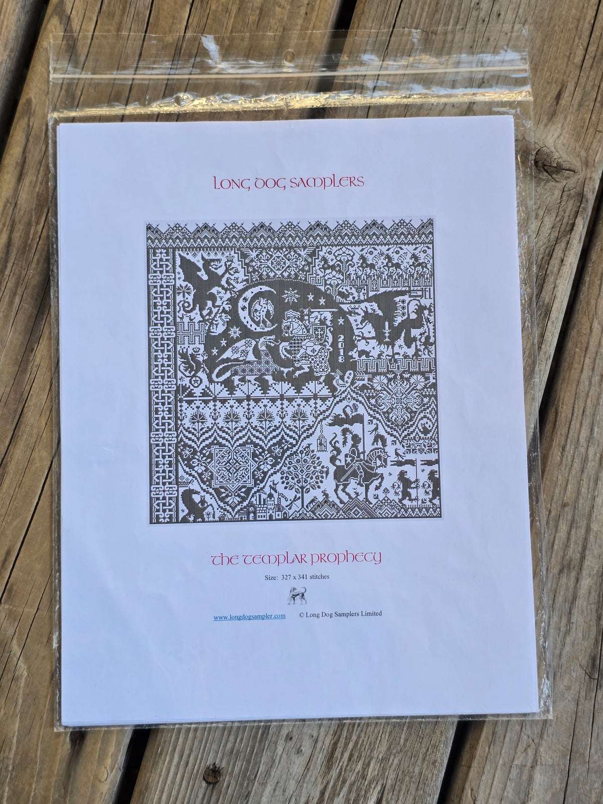 Long Dog Samplers - The Templar Prophecy - Cross Stitch Pattern