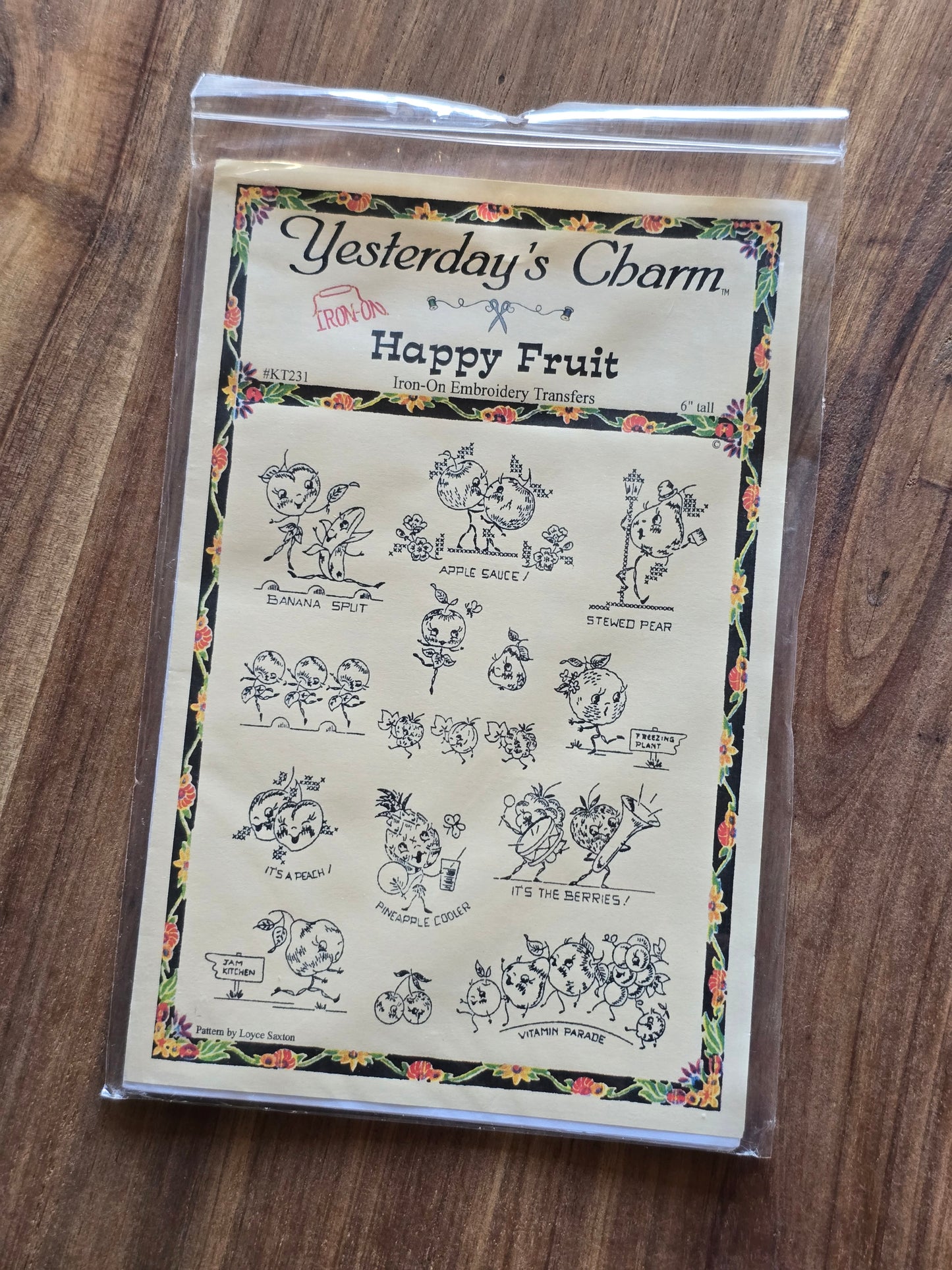 Yesterday's Charm - Happy Fruit - Embroidery Pattern
