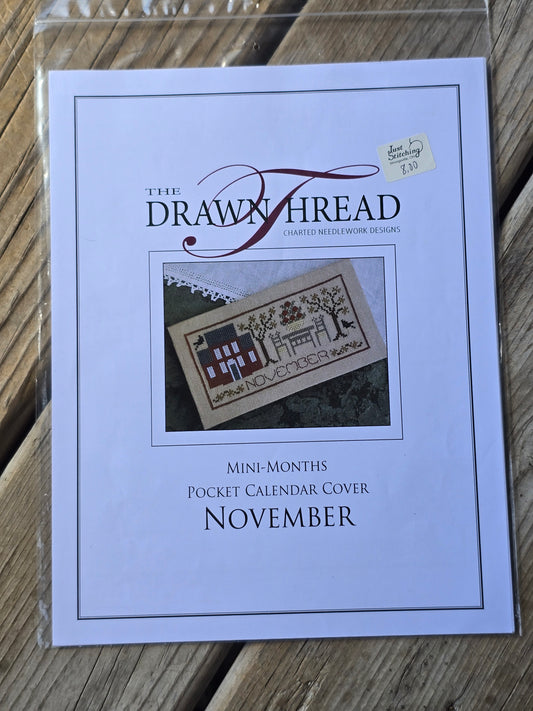 The Drawn Thread - Mini-Months - Pocket Calendar Cover - November - Cross Stitch Pattern