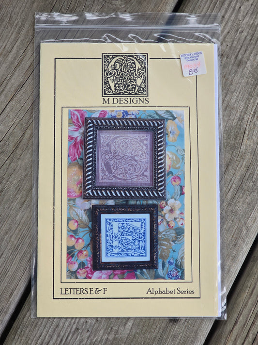 M Designs - Alphabet Series - Letters E & F - Cross Stitch Pattern