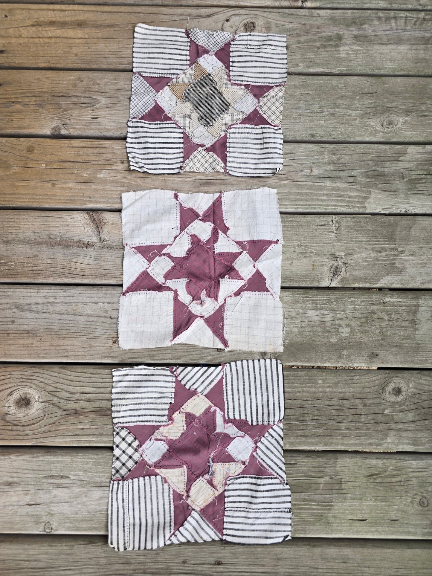 Antique Quilt Blocks - Set of 3