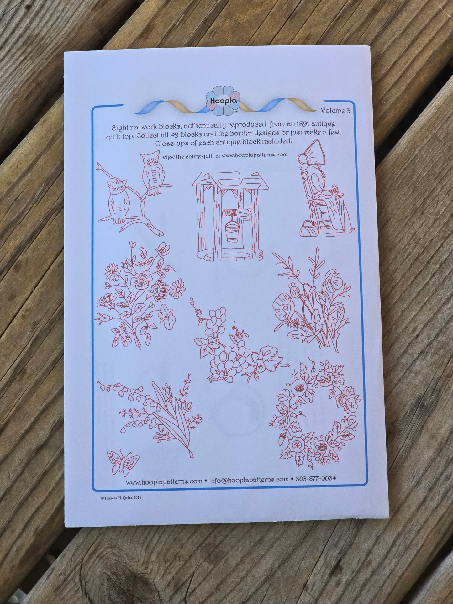 Hoopla Patterns - Redwork Blocks - Volume 1-7 - Embroidery Pattern