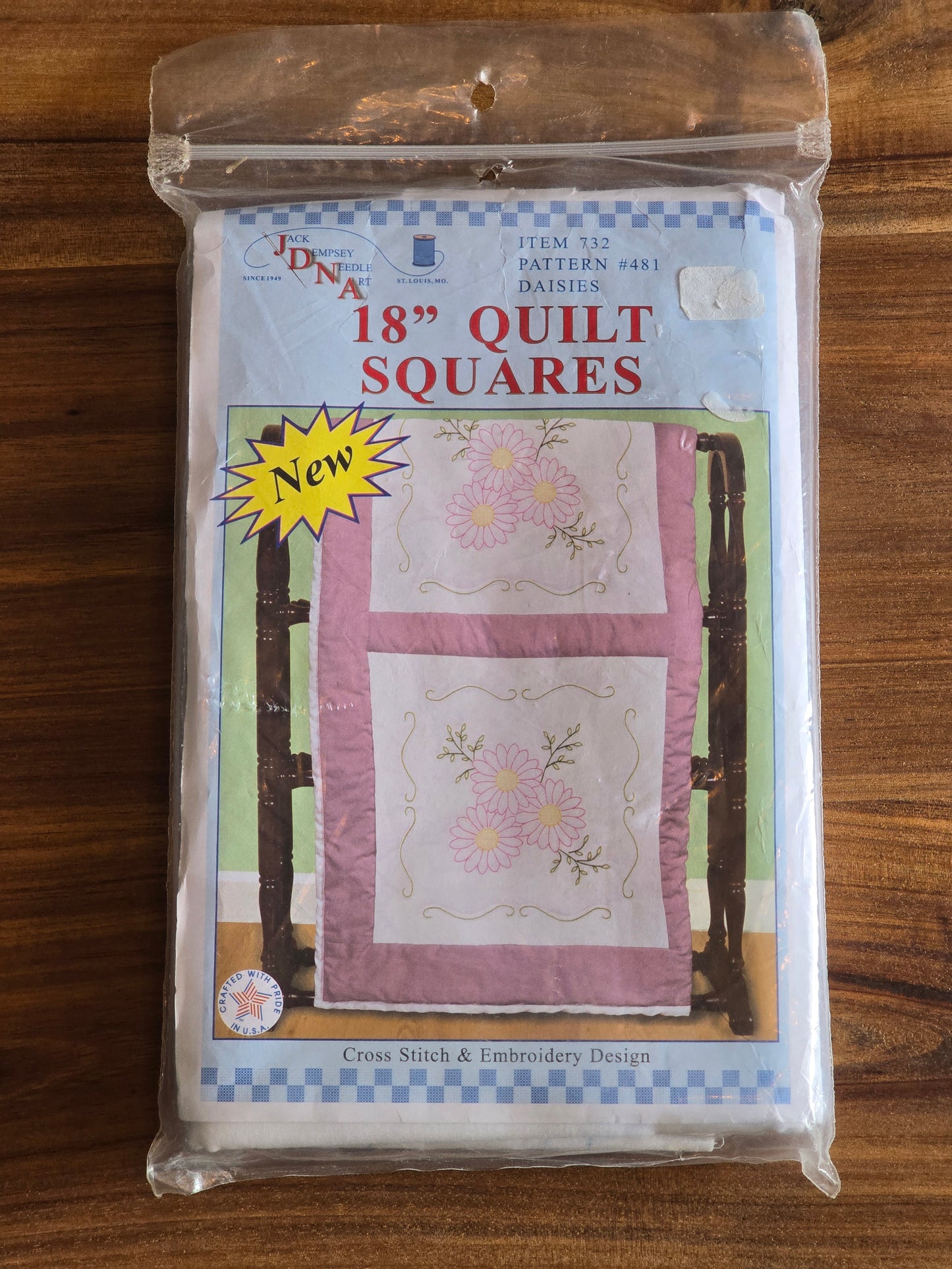 Jack Dempsey Needle Art - Daisies - Pattern #481 - Cross Stitch and Embroidery Quilt Squares