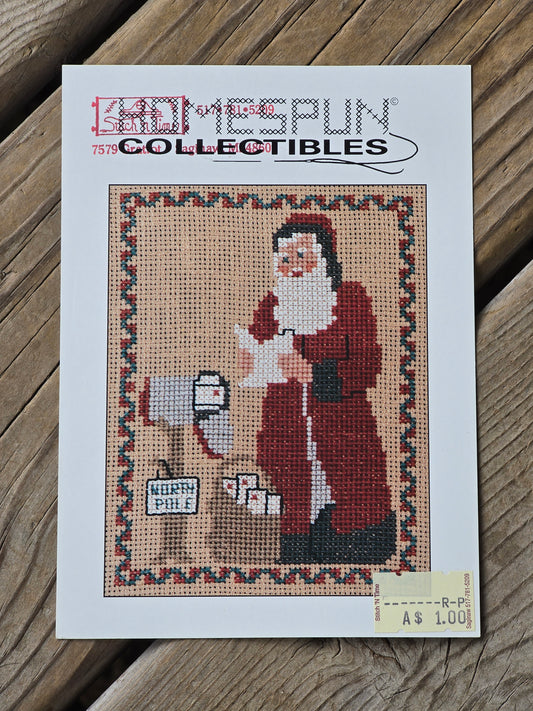 Homespun Collectibles - Santa Reading Mail - #45 - Cross Stitch Pattern