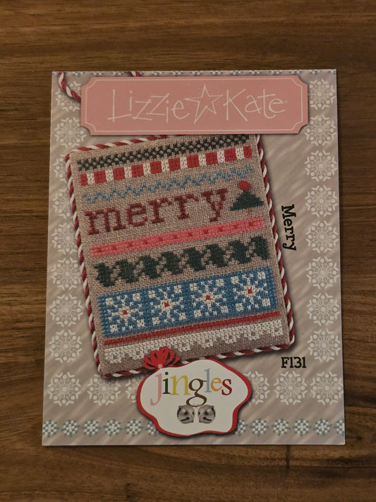 Lizzie Kate - Jingles - Merry - F131 - Cross Stitch Pattern