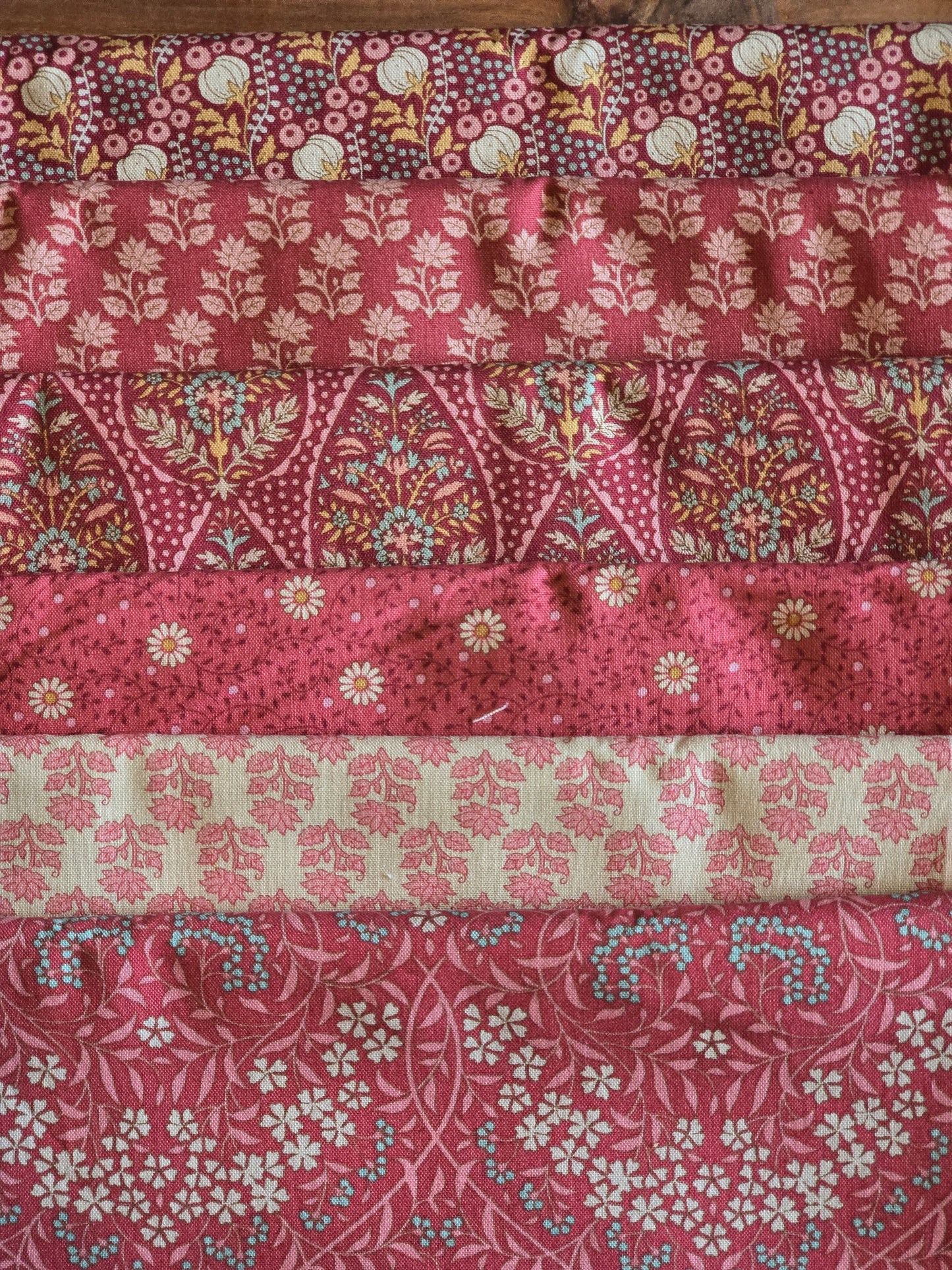 Tilda - Sanctuary - Red/Taupe - Quilting Fabric - Bundle