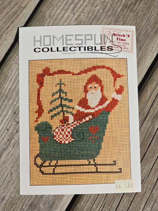 Homespun Collectibles - Santa in Sleigh - #19 - Cross Stitch Pattern
