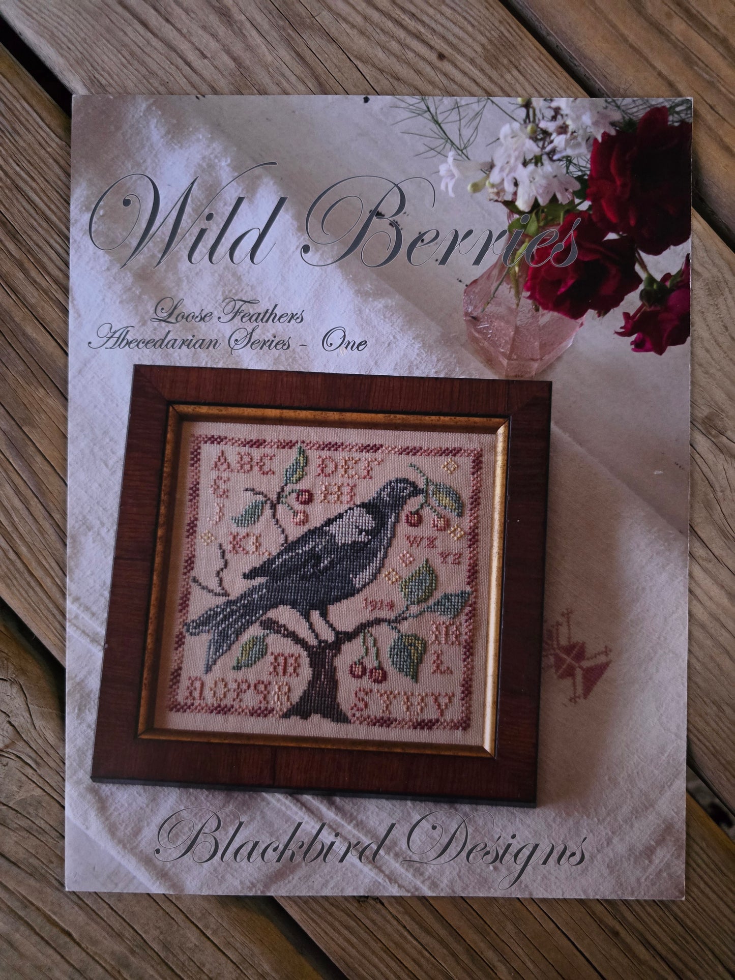 Blackbird Designs - Wild  Berries: Loose Feathers Abecedarian Series - One - Cross Stitch Pattern