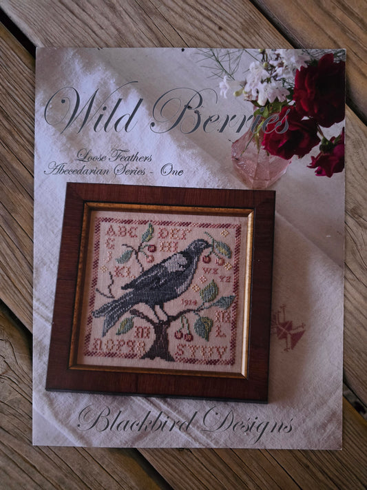 Blackbird Designs - Wild  Berries: Loose Feathers Abecedarian Series - One - Cross Stitch Pattern