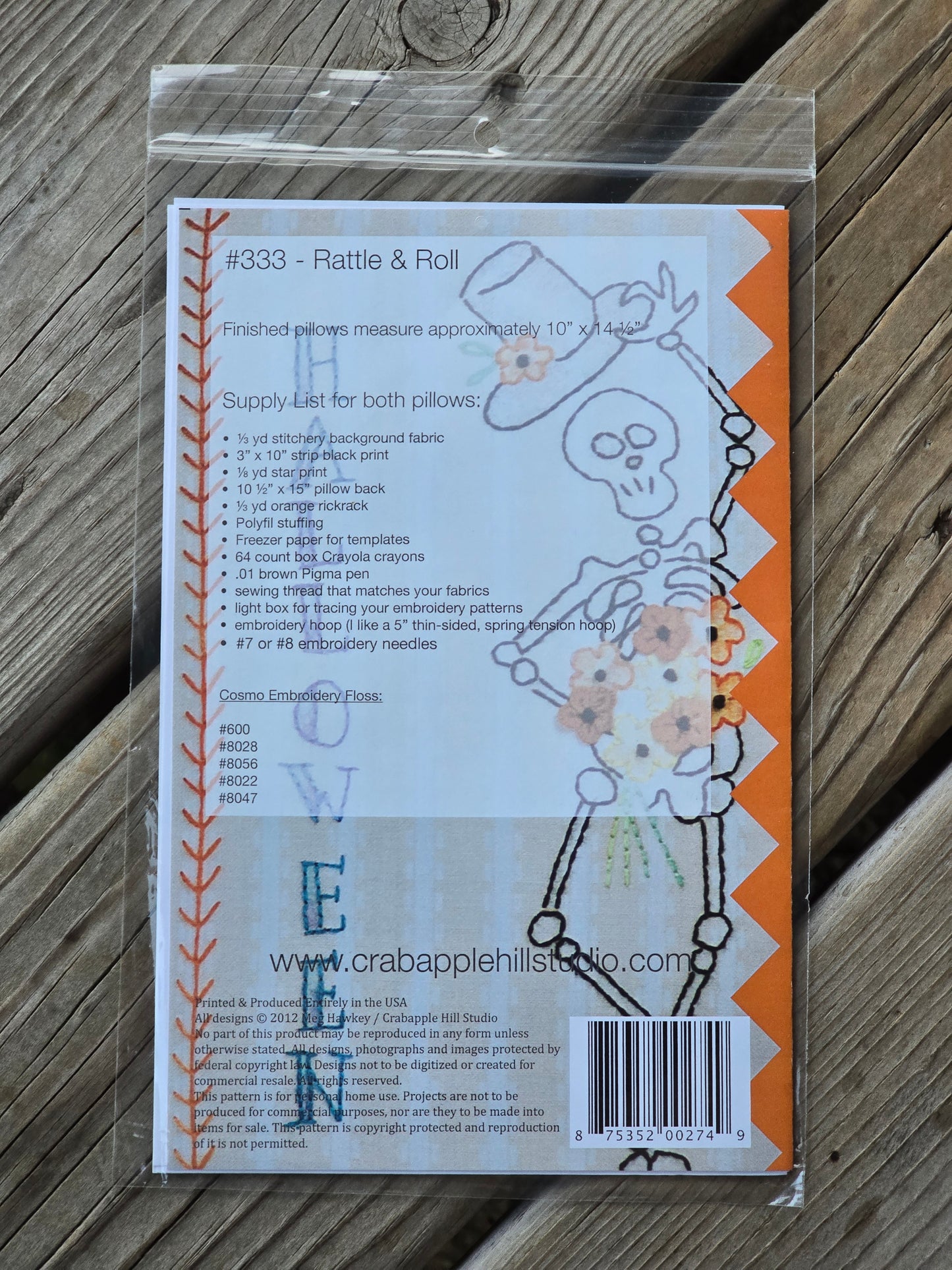 Crab-apple Hill - Rattle and Roll - Embroidery Pattern