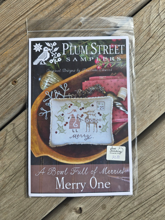 Plum Street Samplers - A Bowl Full of Merries - Merry One - Cross Stitch Pattern