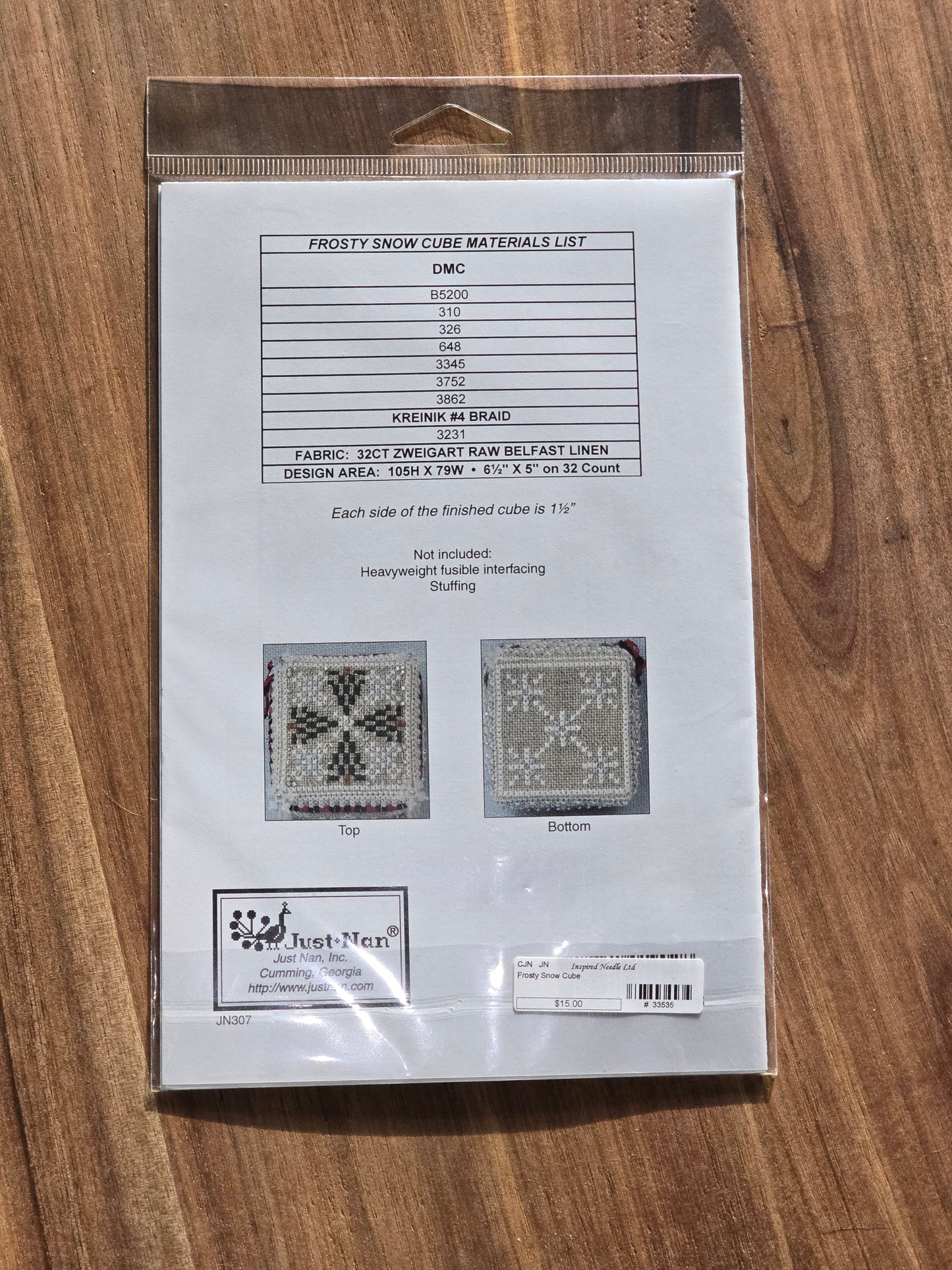 Just Nan - Frosty Snow Cube - JN307 - Cross Stitch Pattern