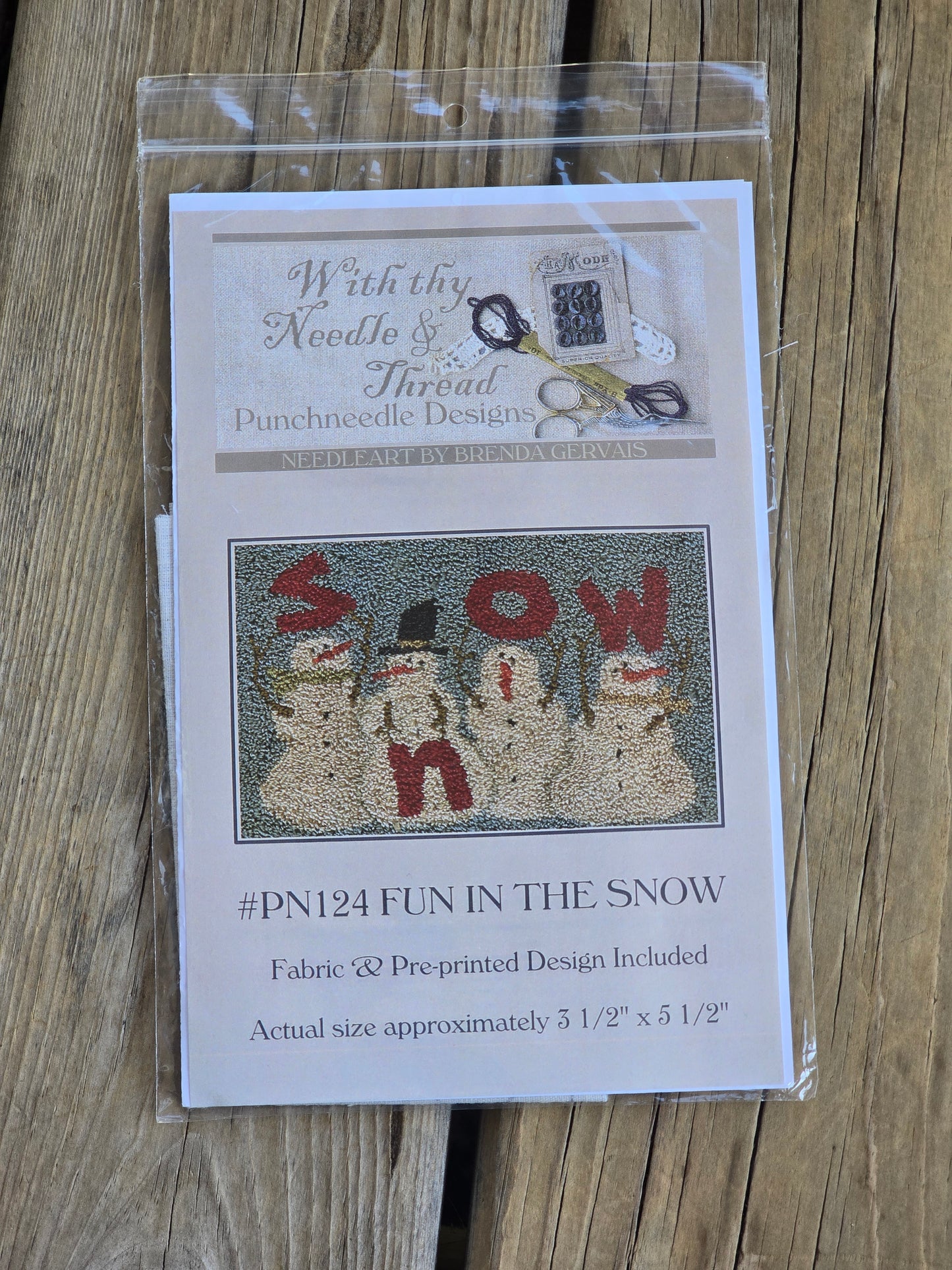 With Thy Needle & Thread - Fun In The Snow - Embroidery - Punchneedle Pattern