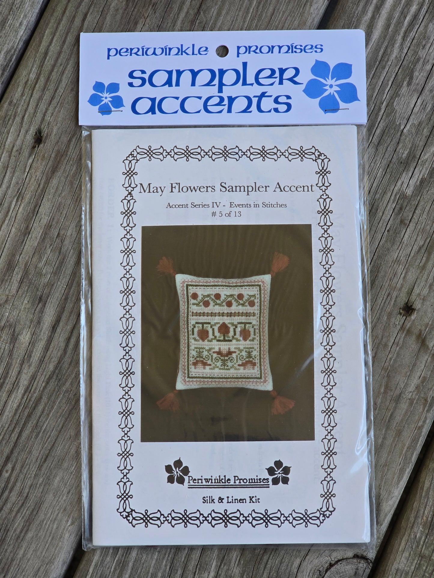 Periwinkle Promises - May Flowers Sampler Accent - Sampler Accents - Cross Stitch Kit