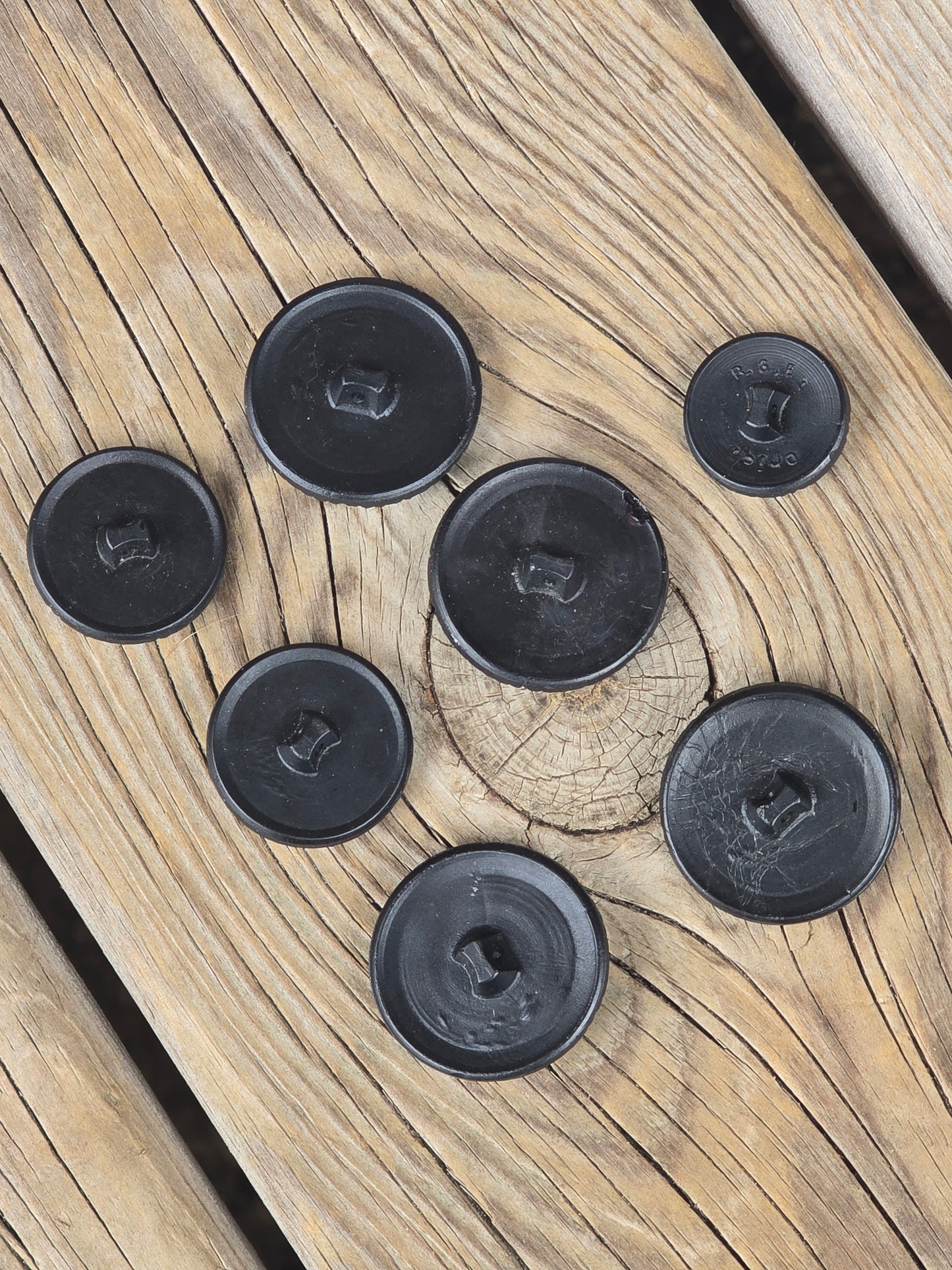 Matte Black Glass Vintage Buttons