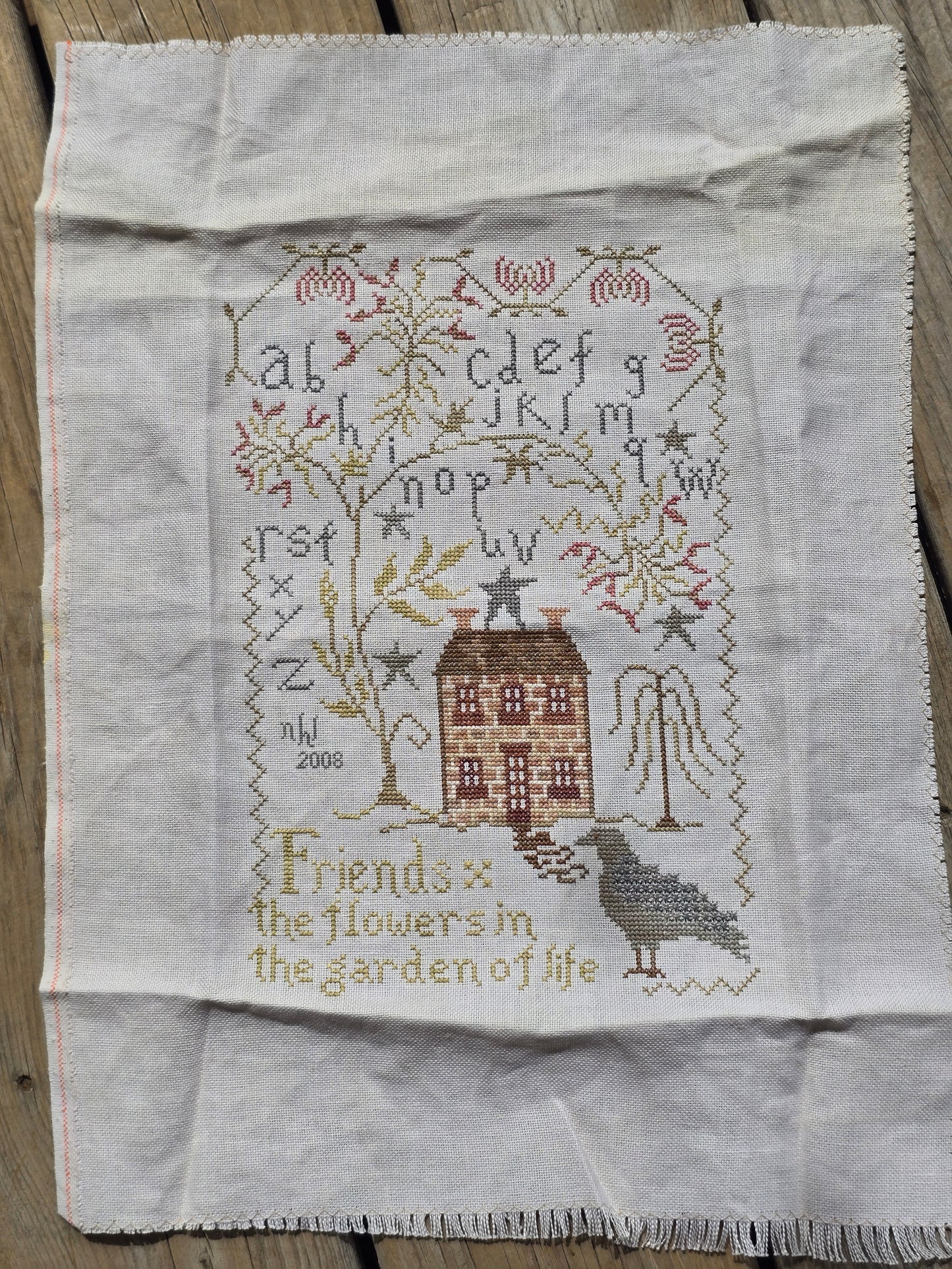 Blackbird Designs - Garden of Life - Completed Cross Stitch