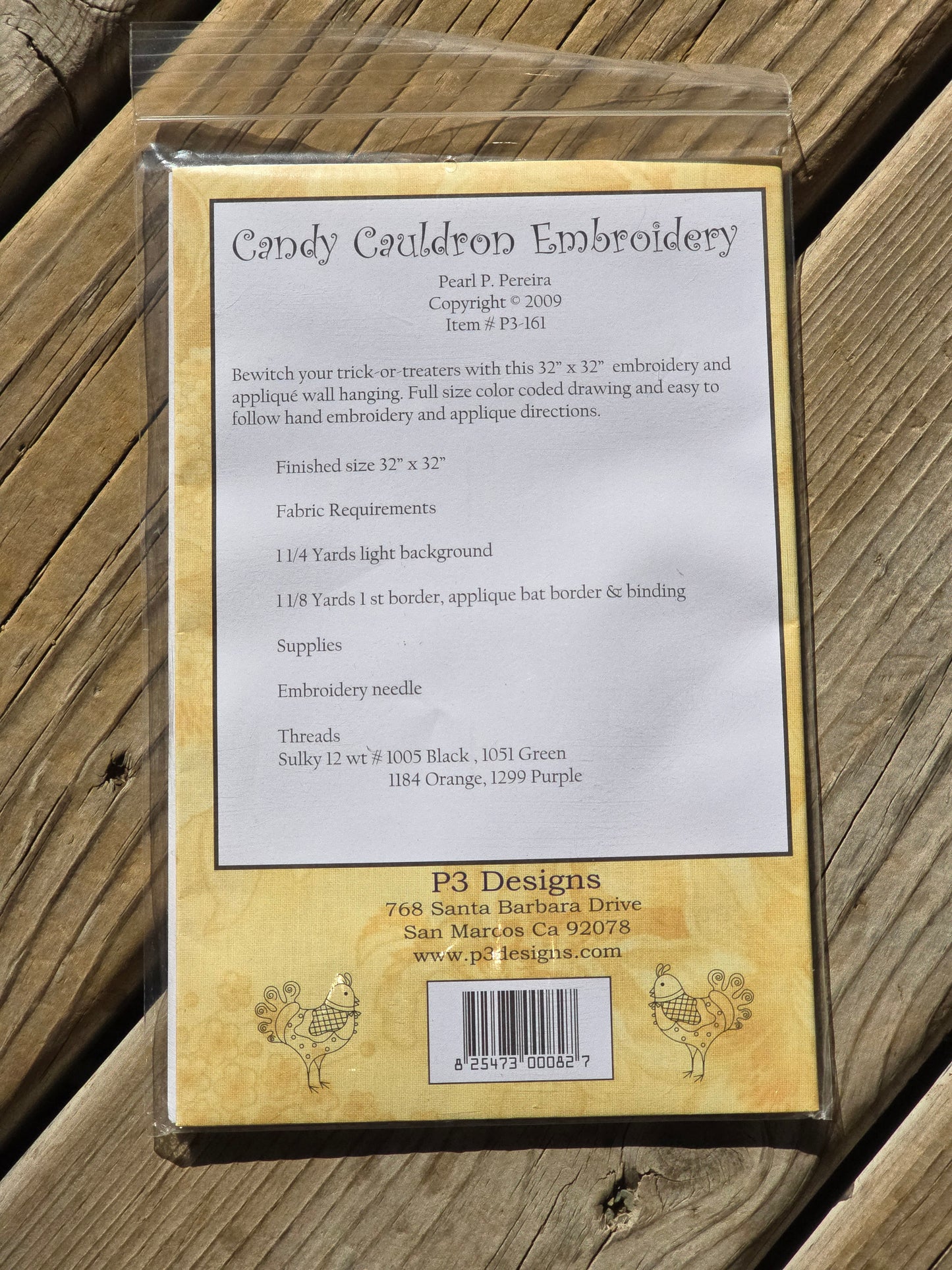 P3 Designs - Candy Cauldron Embroidery - Quilt Pattern