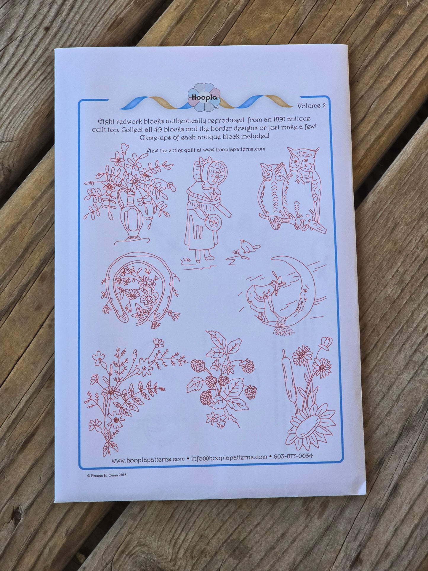Hoopla Patterns - Redwork Blocks - Volume 1-7 - Embroidery Pattern