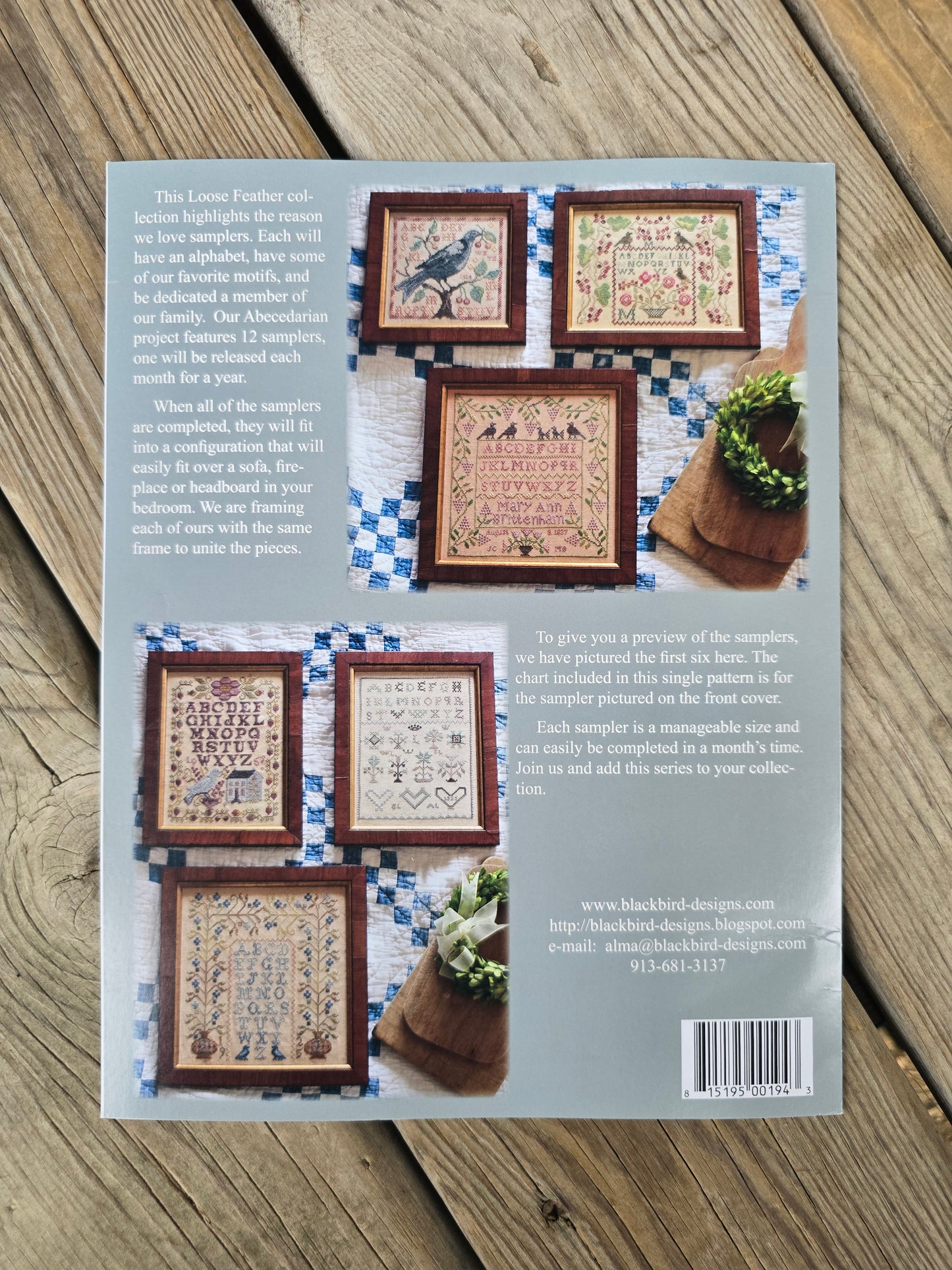 Blackbird Designs  - Summer Harvest - Loose Feathers Abecedarian Series - Eleven - Cross Stitch Pattern