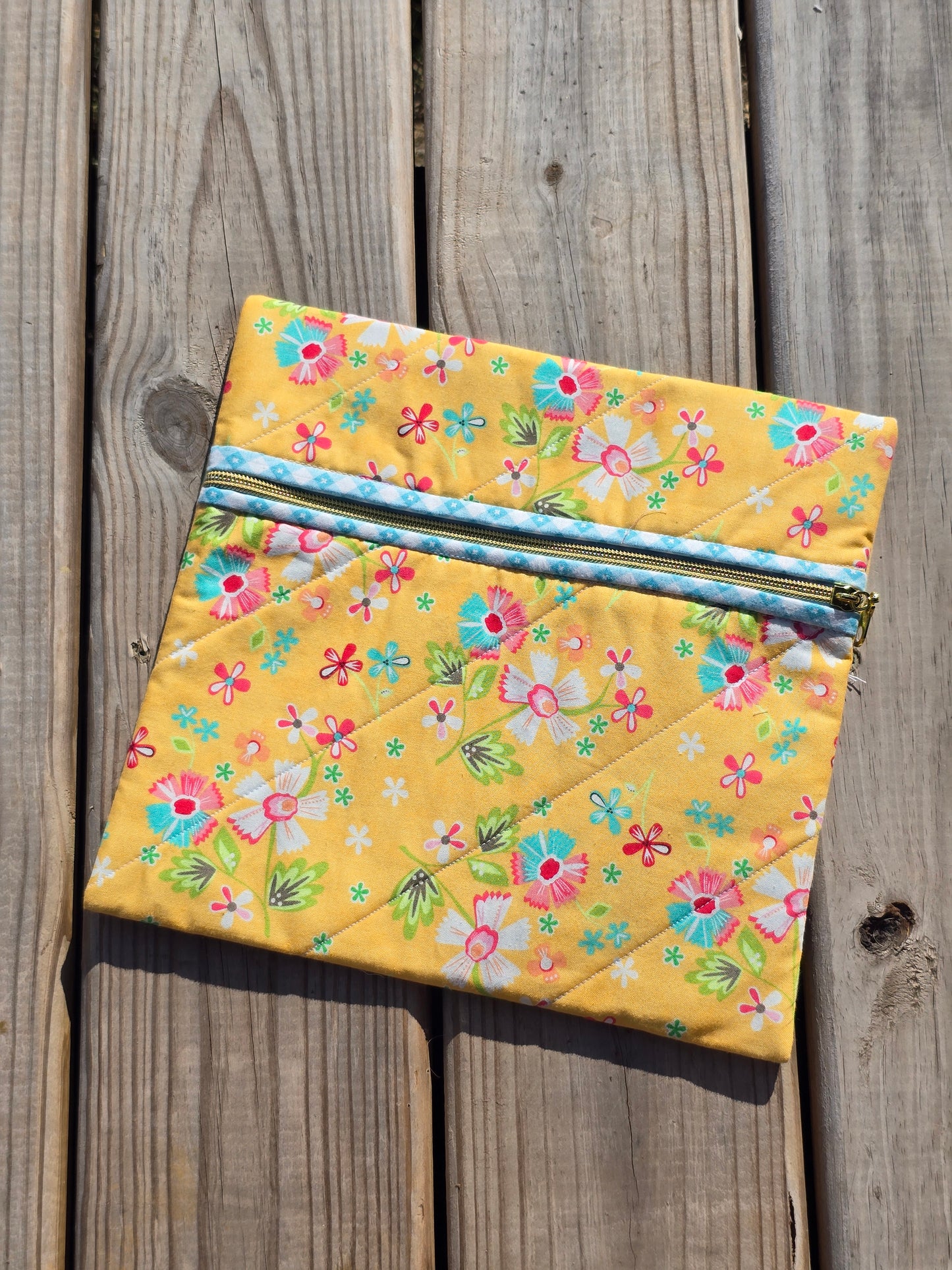K Heinz Designz - Cloth Project Bag - Yellow Floral