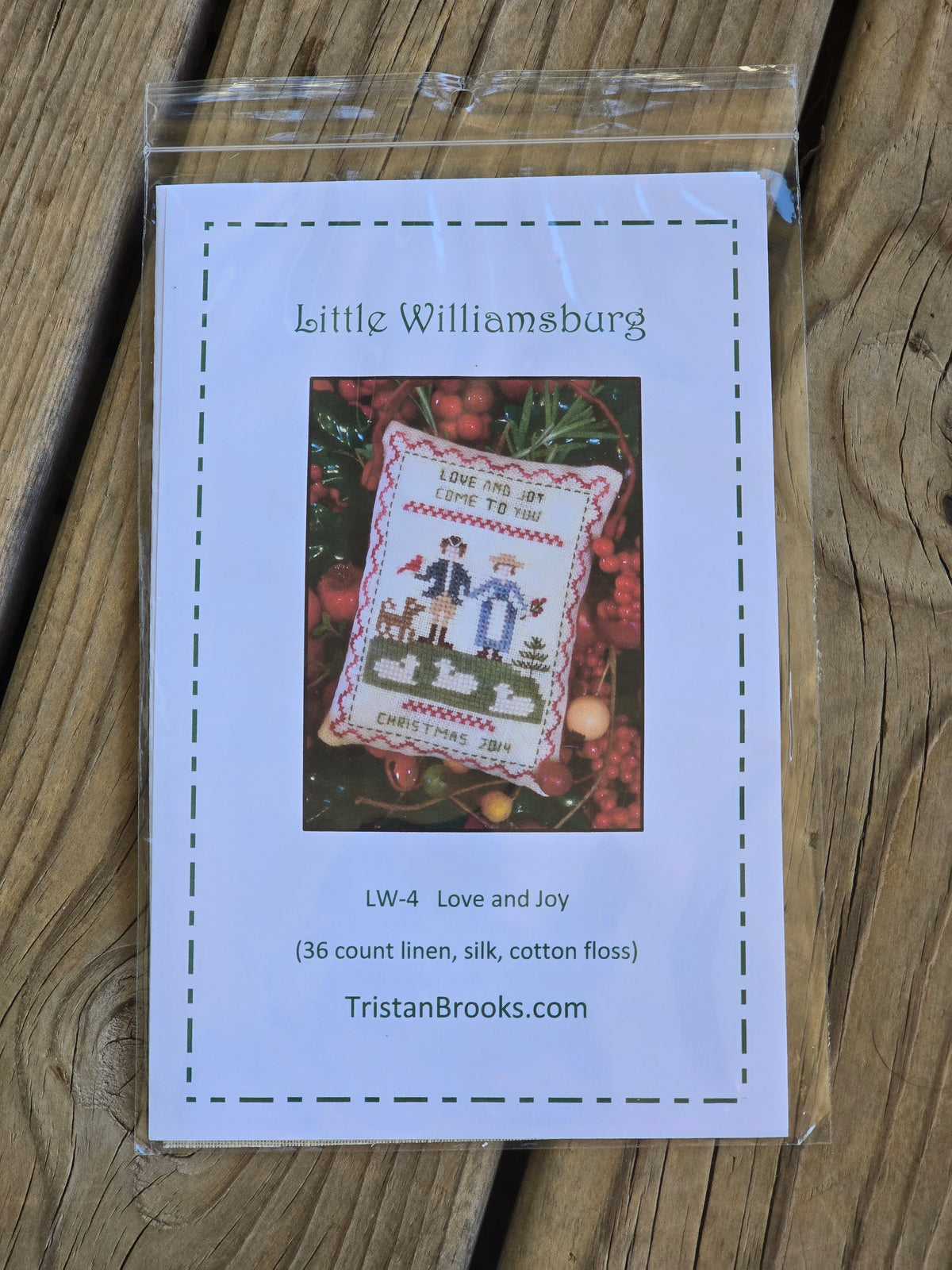Tristan Brooks Designs - Little Williamsburg - Love and Joy  - Cross Stitch Kit