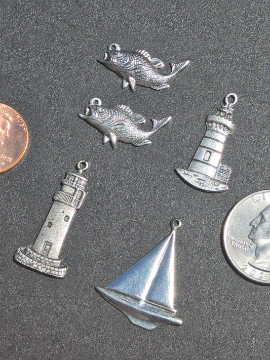 Set of 5 Nautical Charms  - Notions - Charms