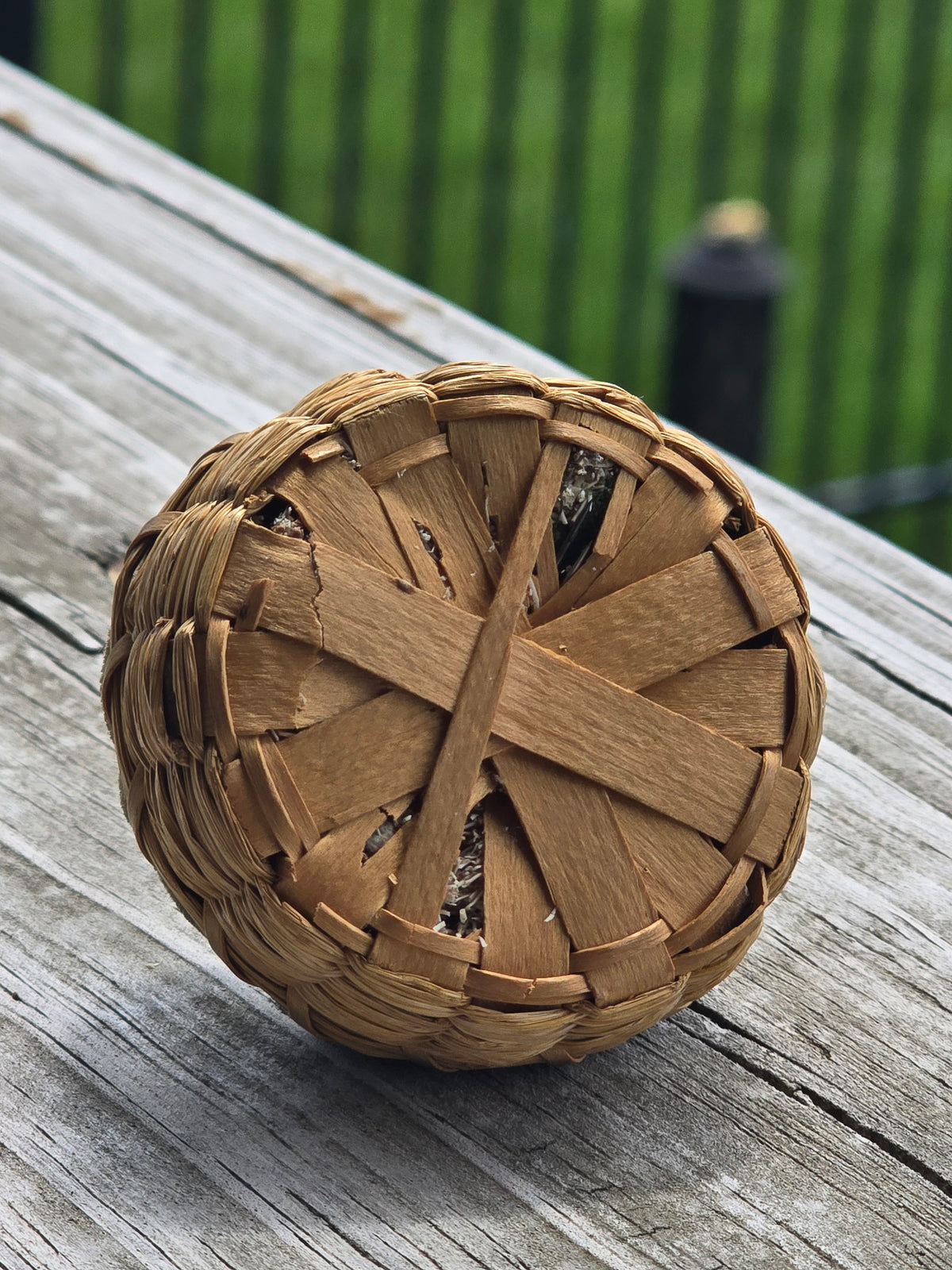 Antique Sweet Grass Pincushion with Pins - Notions