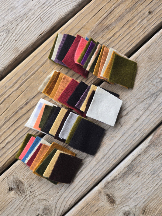 Petals and Blooms - Hand-Dyed Wool Grab Bags - 50 2" Squares