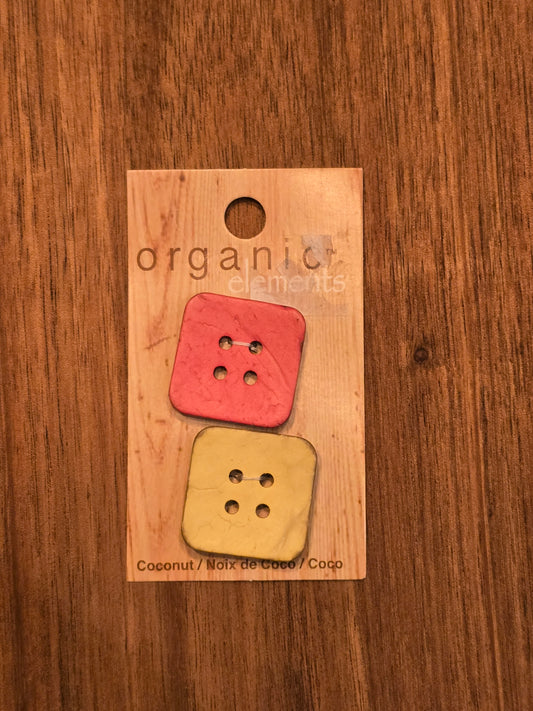 Organic Elements - Pink and Green Square Buttons