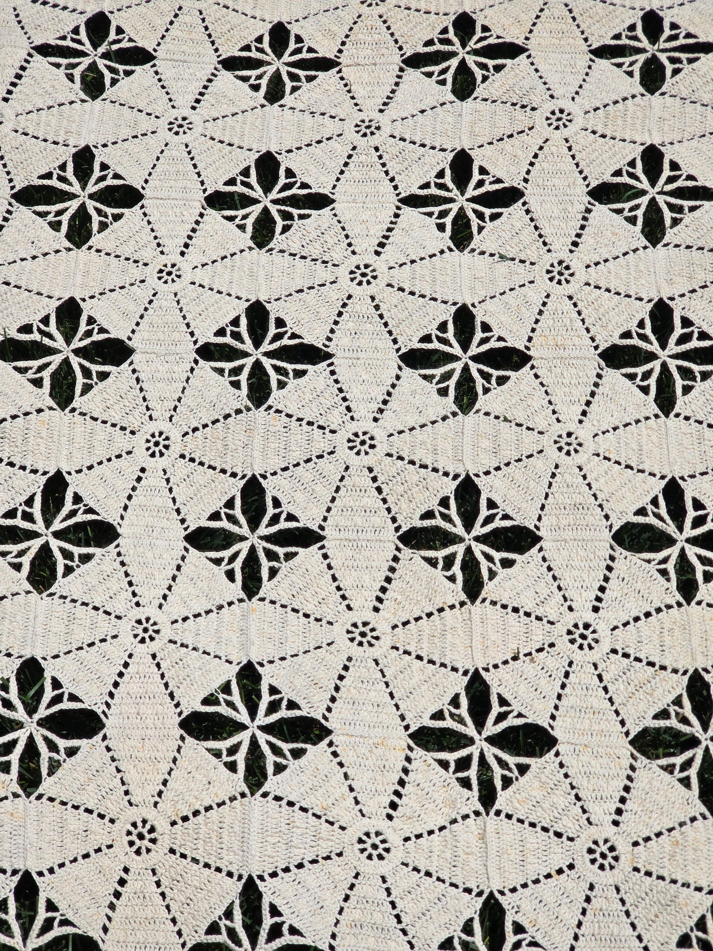 Vintage - Crocheted Tablecloth - 92" Square - Home Decor