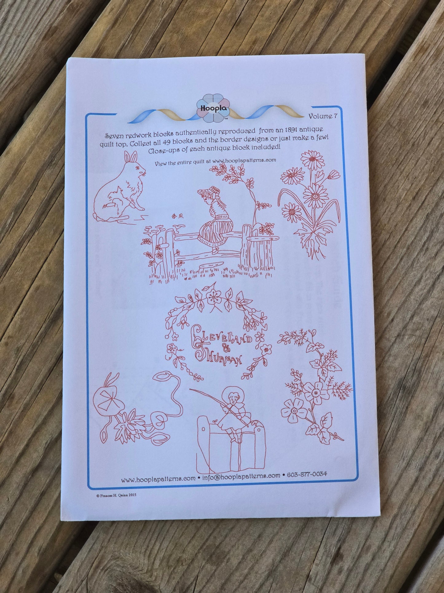 Hoopla Patterns - Redwork Blocks - Volume 1-7 - Embroidery Pattern