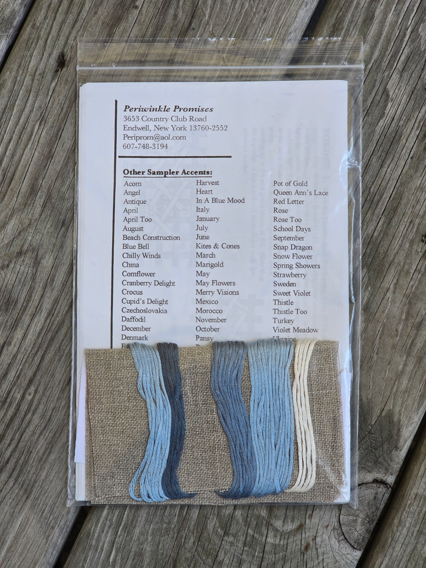 Periwinkle Promises - Passport Sampler Accent - Sampler Accents - Cross Stitch Kit