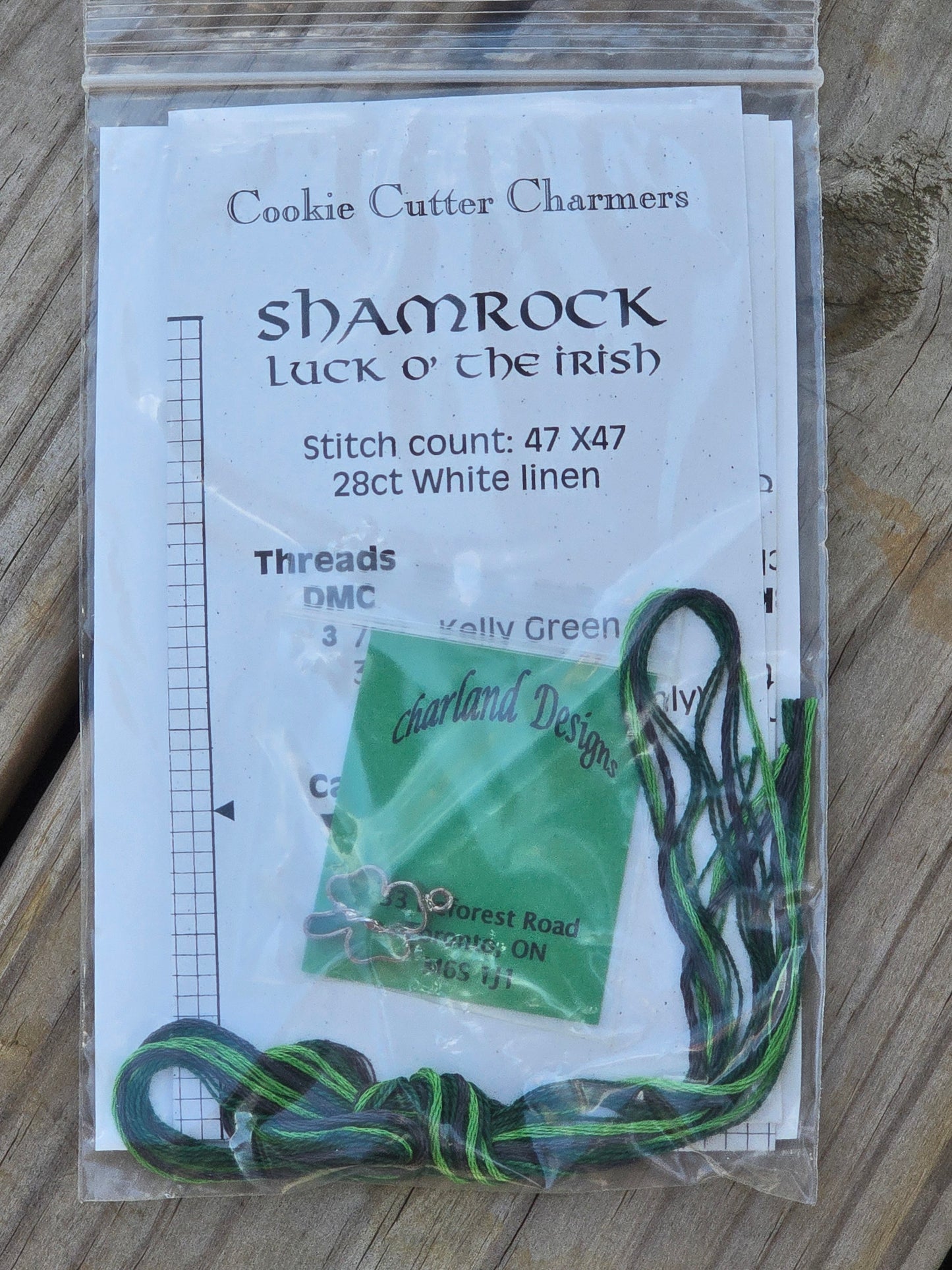Charland Designs - Luck o' the Irish - Cookie Cutter Charmers - Cross Stitch Kit