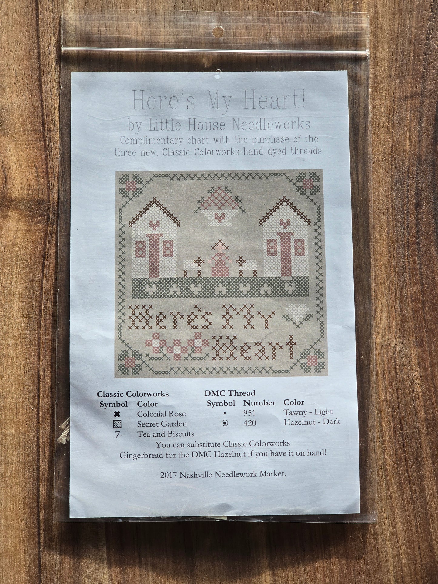 Little House Needleworks - Here's My Heart - Cross Stitch Pattern