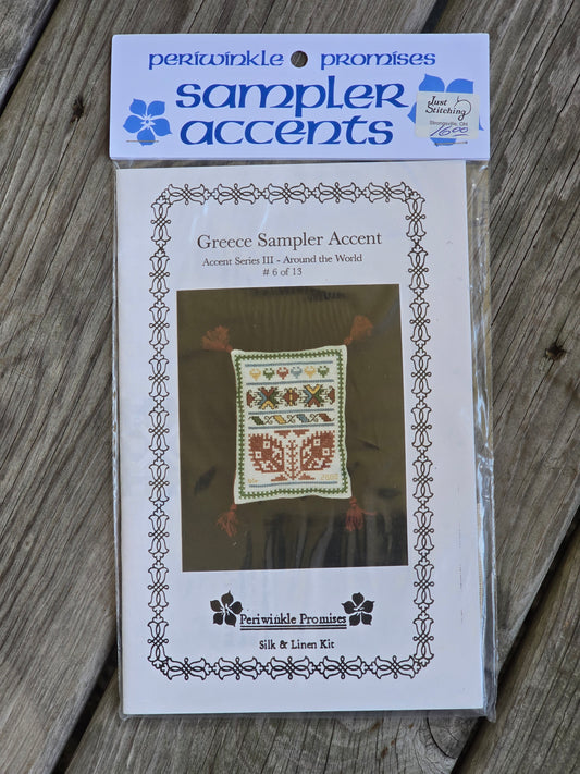 Periwinkle Promises - Greece Sampler Accent - Sampler Accents - Cross Stitch Kit