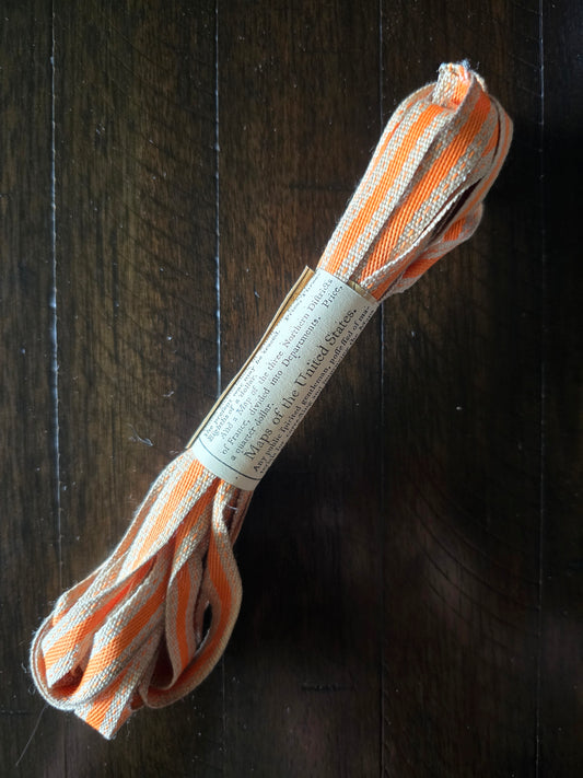 Orange Striped Twill Ribbon
