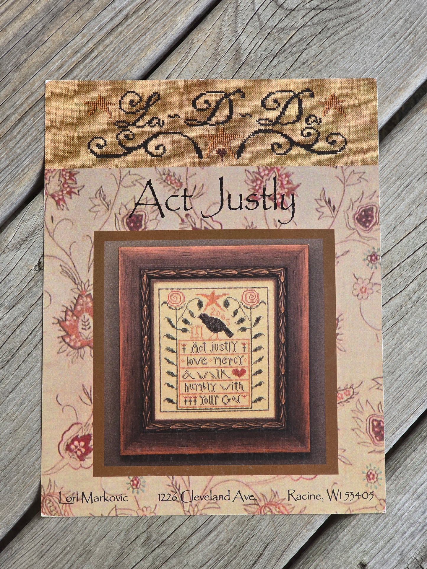 La-D-Da - Act Justly - Cross Stitch Pattern