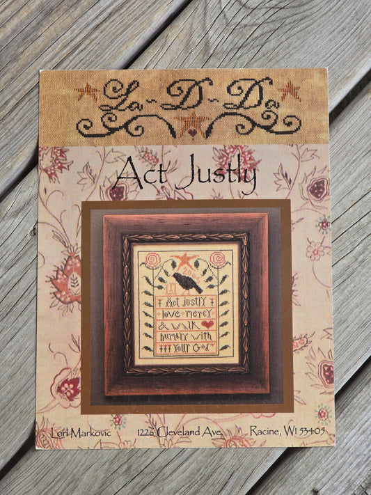 La-D-Da - Act Justly - Cross Stitch Pattern