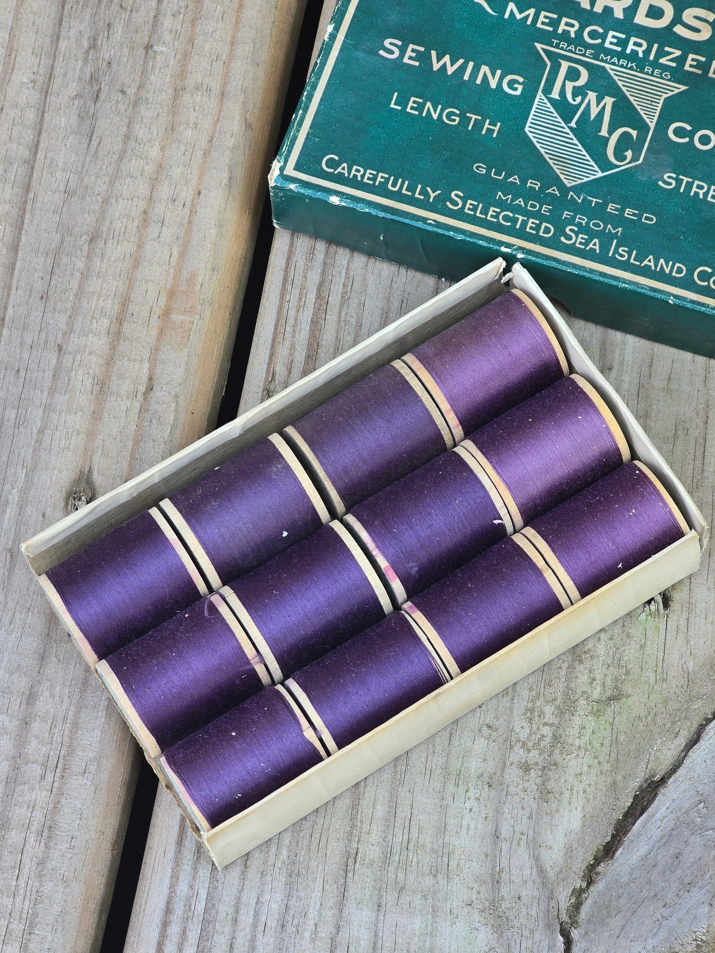 Vintage Box of Richardson's Mercerized Sewing Cotton - Notions