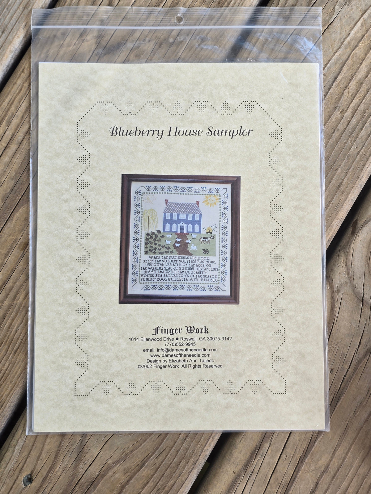Finger Work - Blueberry House Sampler - Cross Stitch Pattern